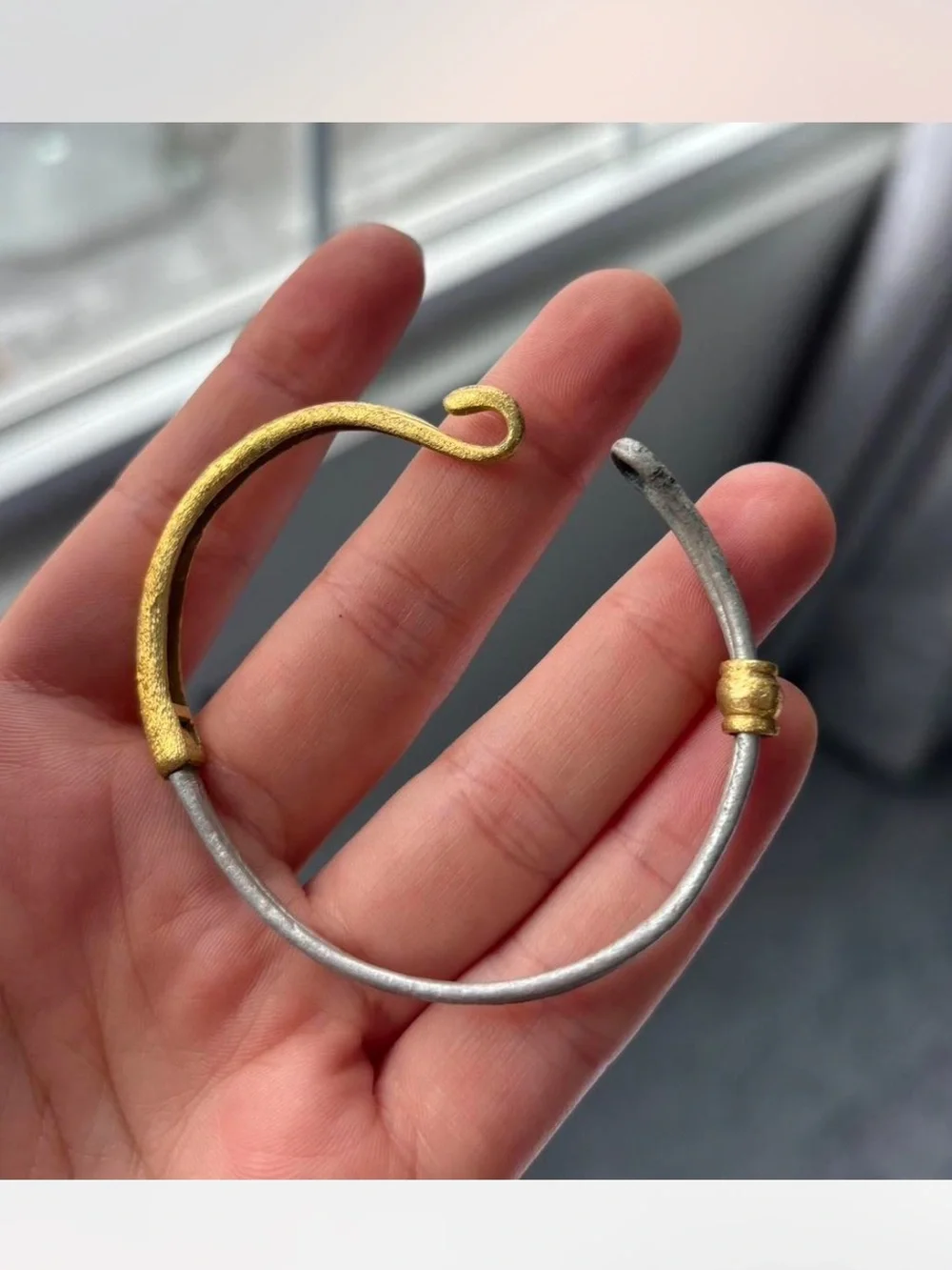 Gold and Silver and gold and red Minimalist Double-Wrap Bracelets